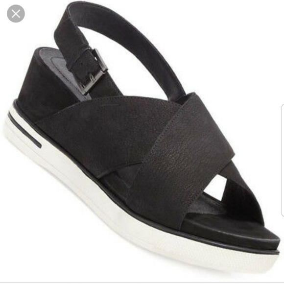 Eileen Fisher Shoes - Eileen Fisher Cross Over Wedge Platform Sandals